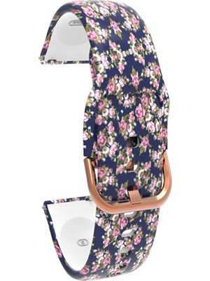 Markacase Fossil Watch Gen 6 Için Desenli Silikon Kordon Mor Çiçek