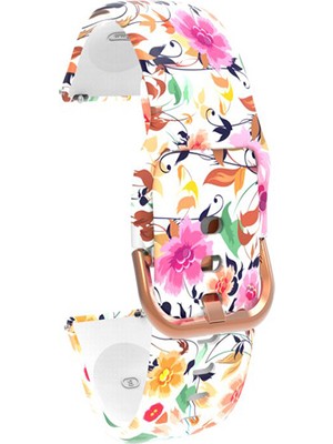 Markacase Fossil Watch Gen 6 Için Desenli Silikon Kordon Çiçek