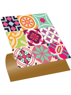 Tink Kendinden Yapışkanlı Colorful Desenli Pvc Karo 30x30 cm 4 Adet 0,36 M2