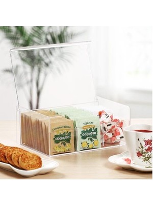 Ksv Çay Saklama Kutusu - Poşet Çay Saklama Kabı - Çay Kutusu Akrilik