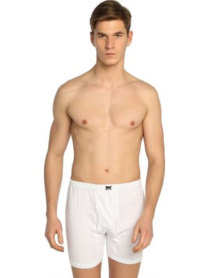 Tutku Erkek Boxer Pamuksu Dokusu ile Rahat Kullanım 6'lı Paket Beyaz Renk