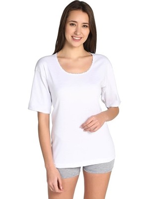 Tutku Bayan 6 Lı Paket 141 Beyaz Yarım Kollu Fanila Atlet