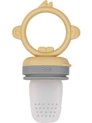 OiOi Sarı Gri Silikon Püre Meyve Sebze Emziği