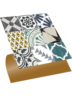 Tink Kendinden Yapışkanlı Karma Retro Gri Desenli Pvc Karo 30x30 cm 4 Adet 0,36 M2