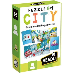 Puzzle 8+1 City Büyük Iki Taraflı Parçalar Çocuk Puzzle 2-5 Yaş