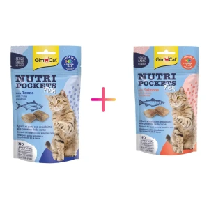 Kedi Ödül Tableti Somon Balıklı 60 gr ve Gimcat Kedi Ödül Tableti Tuna Balıklı 60 gr