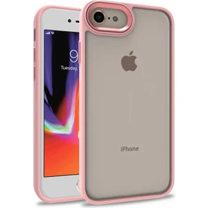 Apple iPhone Se 2020 Kılıf Arkası Şeffaf Kenar Korumalı Silikon Dora- Rose Gold