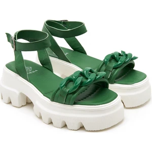 Andrae Yeşil Kadın Deri Sandalet