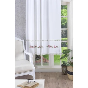 Ödel Home Ajurlu Dantelli Çiçek Nakışlı Fon Perde