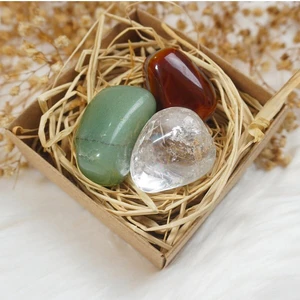 Sertifikalı   Aventurin Taşı Kristal Kuvars Taşı Akik Taşı 3'lü Set