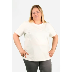 Büyük Beden Kadın Süprem Tişört Ekru