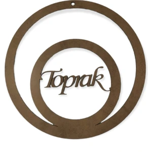 Iç Içe Yuvarlak 3 mm Ham Mdf Isimli Isim Altta Kasnak 25 cm