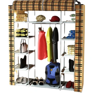 Çift Yandan Raflı Bez Dolap