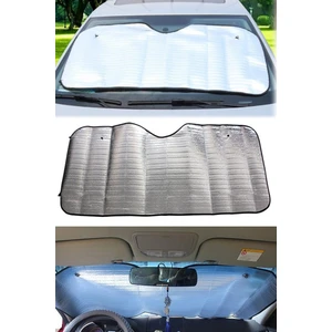 Ön Cam Oto Branda & Güneşlik Perde Jip Otomobil Uyumlu 130X60 cm Alüminyum Sıcaklık Engelleyici