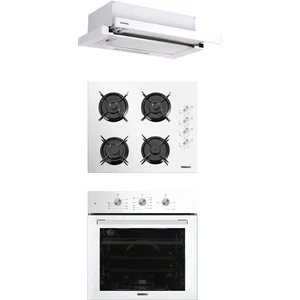 Beyaz Aspiratörlü Dizayn Ankastre Set (B66-S2 (MT) + KO-40TAHDF + DS6-905W)
