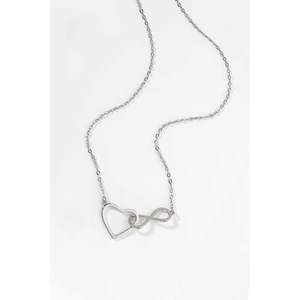 So CHIC Sonsuz Aşk 18 Ayar Beyaz Altın Kaplama 45 cm Gümüş Kolye