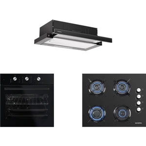Siyah Aspiratörlü Dizayn Ankastre Set (B66-S2 (MT) + KO-40TAHDF + DS6-905S)