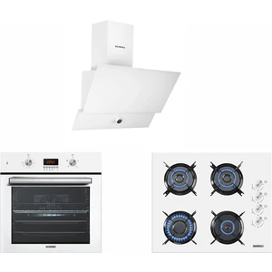 Dt Beyaz Cam Ankastre Set (B66 - SF2 (DT) + KO-40TAHDF + DA6-830)