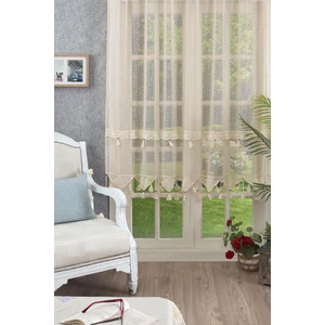 Ödel Home Dantelli Ponpon Detaylı Tül Perde