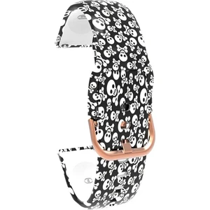 Fossil Watch Gen 6 Için Desenli Silikon Kordon Beyaz Kurukafa