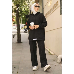 Siyah Önü Etiketli İki İplik Tesettür Takım