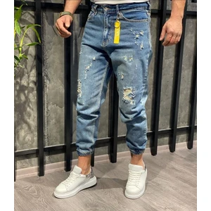 North Fashion Erkek Paçası Lastikli Likralı Boyfriend Jogger Kot Pantolon