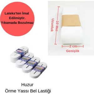 Beyaz Don Lastiği 2 cm Yassı Bel Paça Lastik Maske Lastiği