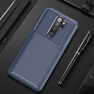 Xiaomi Redmi Note 8 Pro Kılıf Karbon Dokulu Silikon - Lacivert