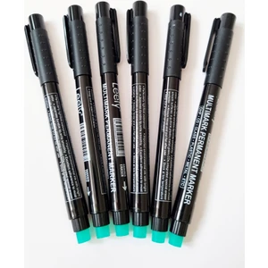 Leely Asetat Cam CD - DVD Kalemi Multimark Permanent Marker M Uç - Siyah 6 Adet