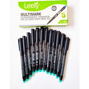 Leely Asetat Cam CD - DVD Kalemi Multimark Permanent Marker M Uç - Siyah 12 Adet