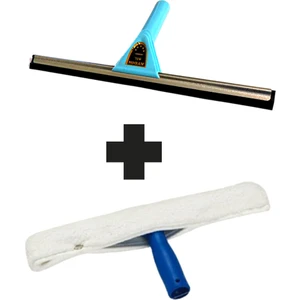 Oliva Nero Metal Başlıklı Cam Çek Çek Camsil 45 cm + 45 cm Peluş ve Aparatı + 50x50 cm Mikrofiber Cam Bezi + Aparat