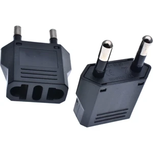 Amerikan Priz Dönüştürücü Abd'den Avrupa'ya Fiş Adaptörü Fiş Çevirici Uç Abd Plug Eu Siyah