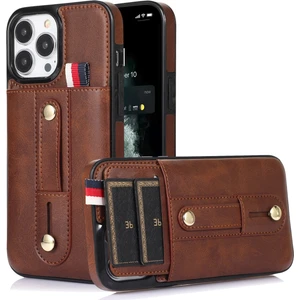 Yue Store iPhone 13 Pro Max Kahverengi Için Cüzdan Deri Kılıf (Yurt Dışından)