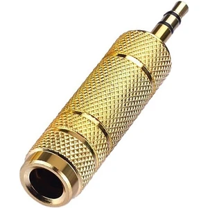6.3mm Dişi To 3.5mm Stereo Erkek Çevirici Metal Gold Jak