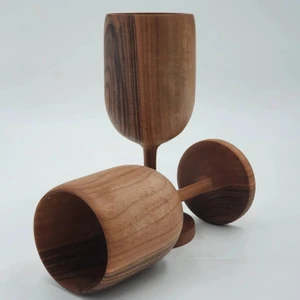 Ahşap Kadeh2'li Set Walnut Serisi