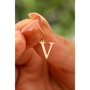 Sefa Gold 14 Ayar Altın V Harfi Harf Kolye Ucu