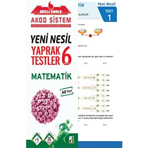 Damla Yayınevi Akıllı  Matematik Yeni Nesil Yaprak Testler - 6. Sınıf