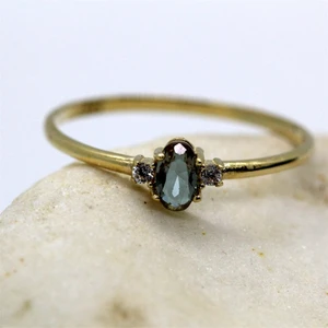 Fasek Gold Altın Yüzük -  0.70 Ct Sultanayt 0.10 Pırlanta(Signity)Tria Evlilik Teklifi 14 Ayar Altın Yüzük-Hediye Altın Yüzük