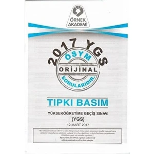 2017 YGS Ösym Tıpkı Basım Soru Kitapçığı