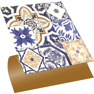 Kendinden Yapışkanlı Karma Mavi Çini Desenli Pvc Karo 30x30 cm 4 Adet 0,36 M2