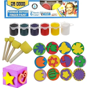Parmak Boyası Ponpon Sünger Tampon Fırça Küp Eva Sünger Baskı Seti 23 Parça 1 Paket Artlantis Parmak Boyası Baskı Seti 1 Paket