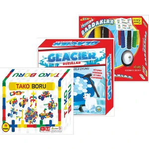 Tekerlekli Boru Lego,buz Kırma Buz Tuzağı Oyunu  ve Heyecanlı Bardaklar 3'lü Set Aile Oyunu