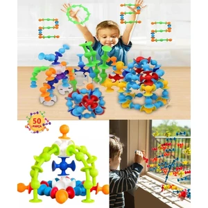 Roseroi Vantuzlu Vakum Molekül 25 Parça Yapı Silikon Taşları Popit Duyusal Eğitici Oyuncak Squigz