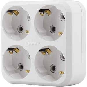 Golyat Kare Tip 4'lü Topraklı Priz Beyaz