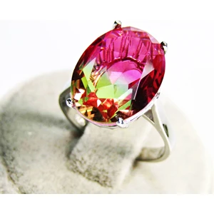 Lilah Gümüş Tr Gümüş Oval Turmalin Büyük Taşlı Kadın