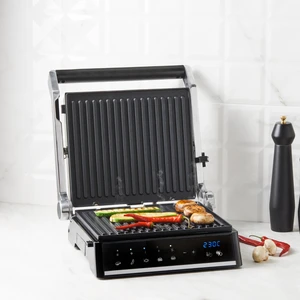 Grilliant 1341H Inox Gövdeli, Döküm Plakalı, 5 Programlı, Led Ekranlı Tost ve Izgara Makinesi