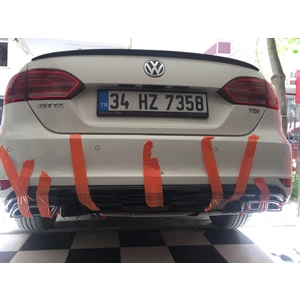 Volkswagen Jetta Makyajsız Egzoz Görünüm Difüzör (Plastik)