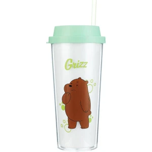 We Bare Bears Çift Katlı Pipetli Şişe 550ML - Boz Ayı