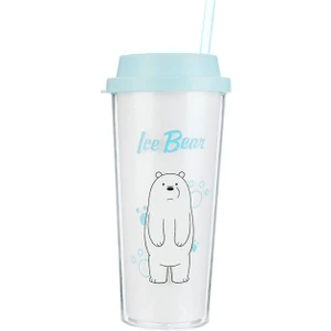 We Bare Bears Çift Katlı Pipetli Şişe 550ML - Kutup Ayısı