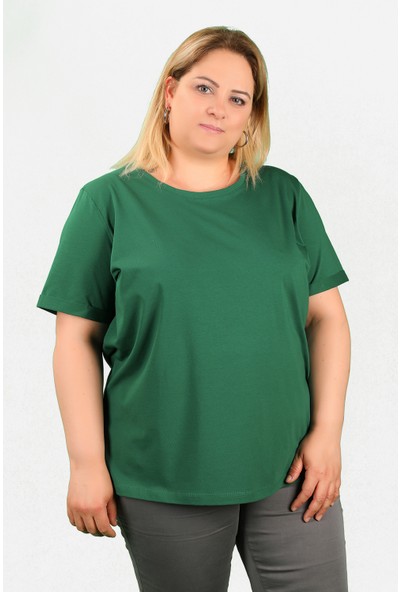 Balins Büyük Beden Kadın Süprem Tişört Yeşil
